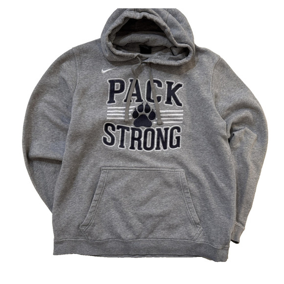 Nike Hoodie Mens Large Gray Pack Strong Paw Embroidered Soft Pullover Sweatshirt - Picture 1 of 8